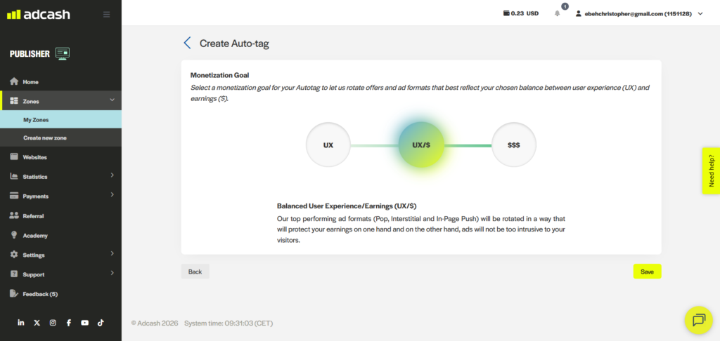 Adcash autotag monetization option