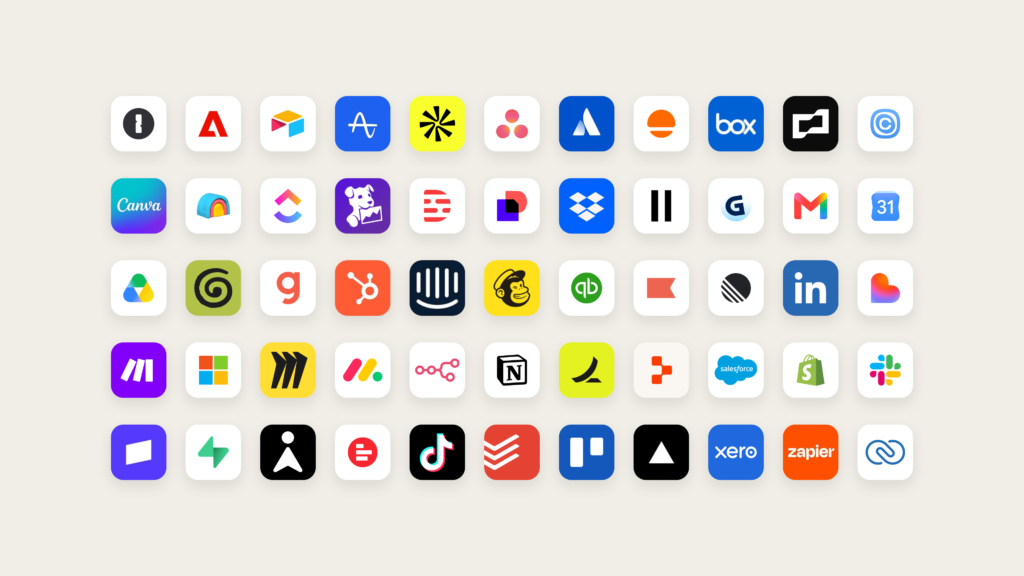 Logos of apps that work with Claude Duet, from Anthropic's announcement