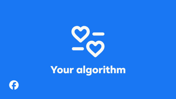 Meta's announcement graphic for the Your algorithm feature on Facebook