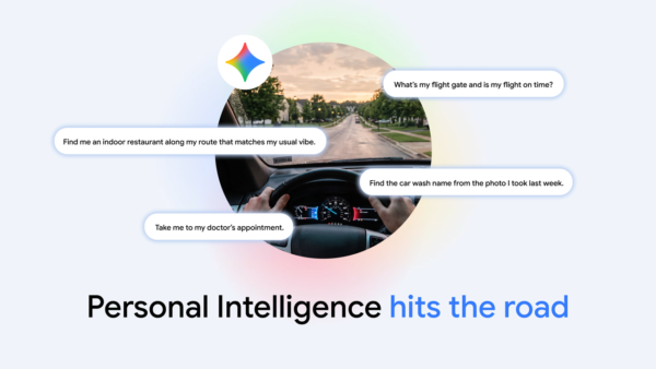 Google's official announcement image for Gemini Personal Intelligence on Android Auto